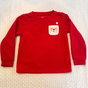Carter’s‎ Red Fleece Christmas Shirt 4T Santa Pocket Holiday Top